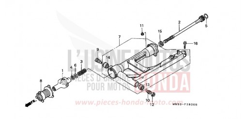 BRAS OSCILLANT/ARBRE DE TRANSMISSION GL1500J de 1988